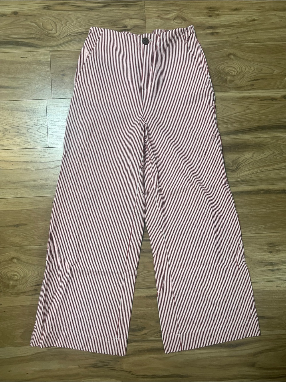 a new day Red and White Striped Wide-Leg Pants